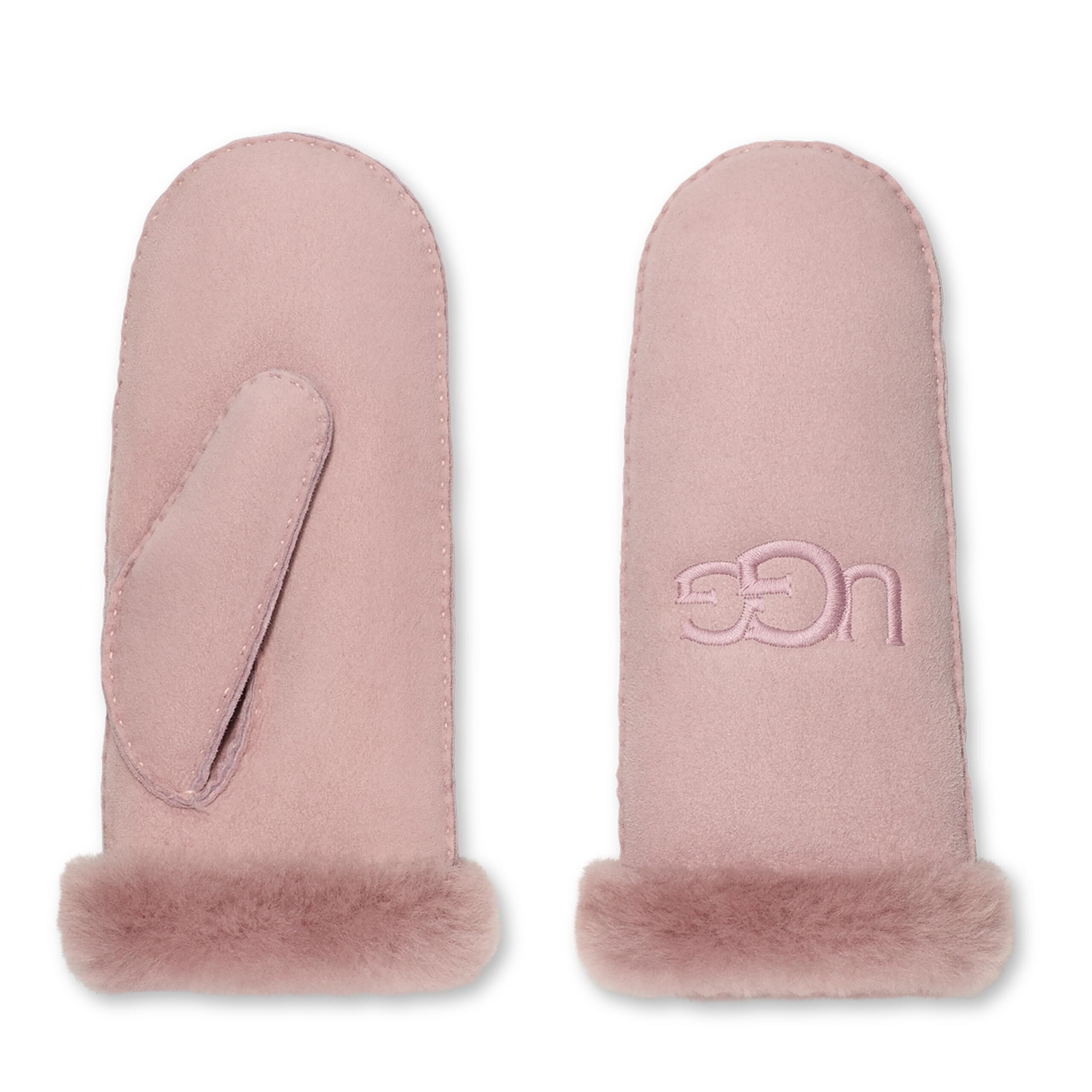 1479 Embroidered Water Resistant Sheepskin Mitten With Tech Palm, Ashen Rose,